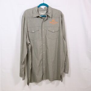 GameGuard Outdoors Fishing Shirt XL Gray Mens Pearl Snap Cibolo Creek Ranch